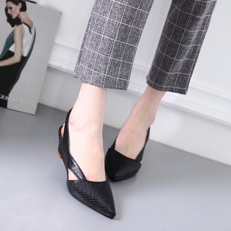 Pointed Toe Slingbacks Women Sandals Wedge Heels Shoes for Summer 1352