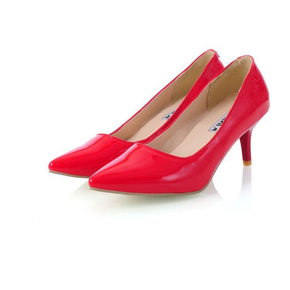 Patent Leather Pointed Toe High Heels Women Shoes 7080