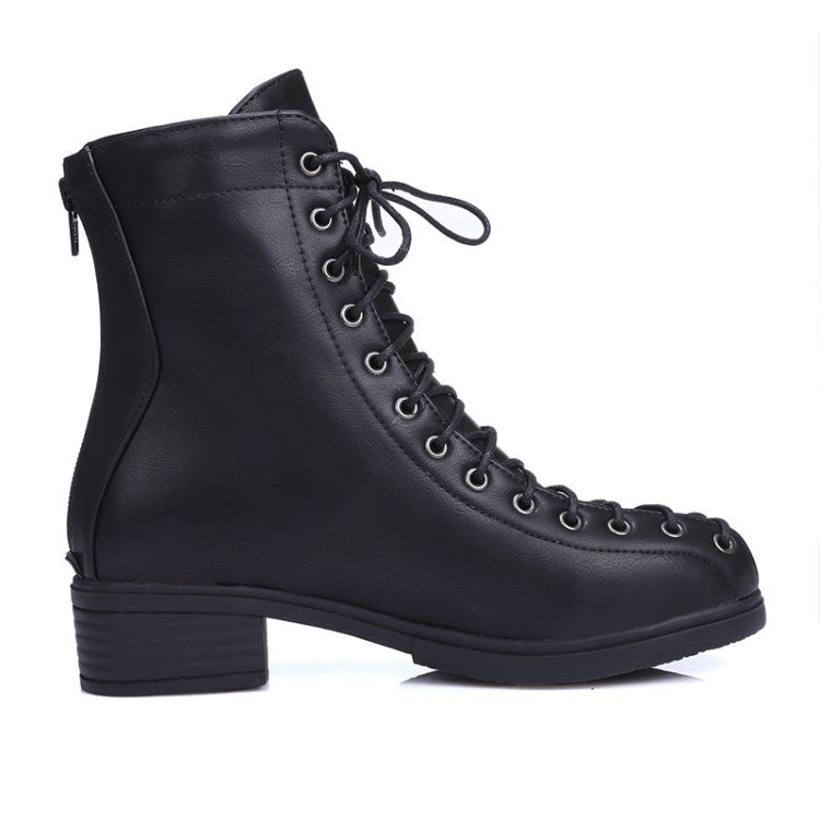 Women's Lace Up Ankle Boots Heels Shoes Autumn and Winter 8521