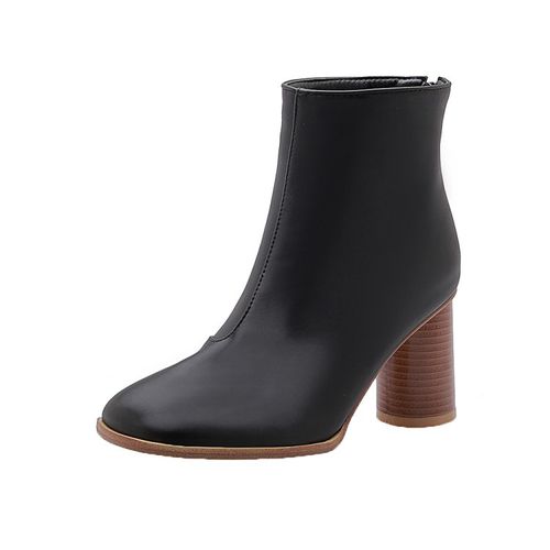 Women Zipper High Heels Short Boots