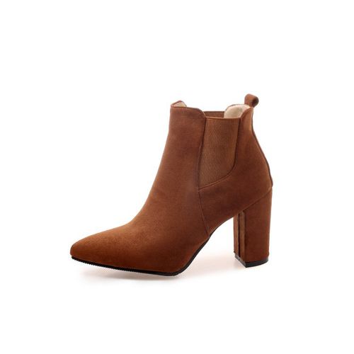Pointed Toe Women's High Heeled Chelsea Boots