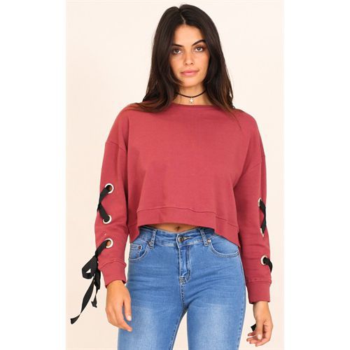 All-matched Sleeve Tied Band Pullover Short Women Sweater