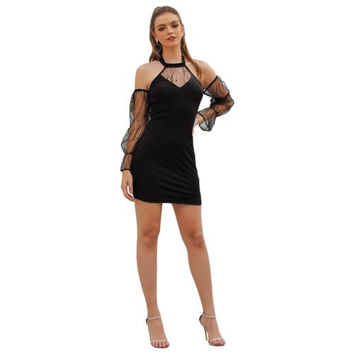 Hollow Out Split Joint Lace Halter Off Shoulder Women's Dresses