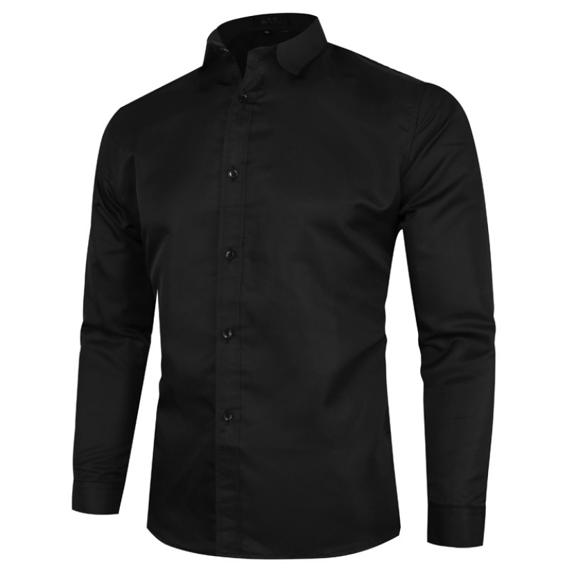 Turndown Collar Oblique Button Up Shirt 7753