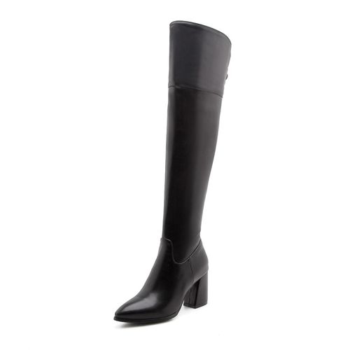 Women Pointed Toe Zip High Heels Over the Knee Boots