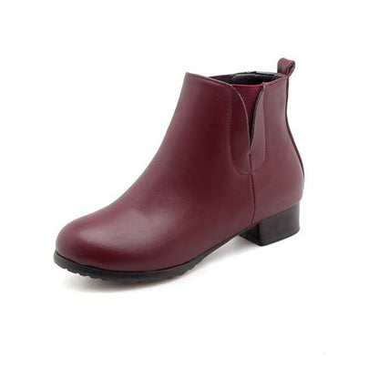 Women Low Heels Short Chelsea Boots