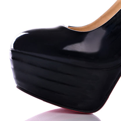 Women's Round Toe High Heels Platform Pumps