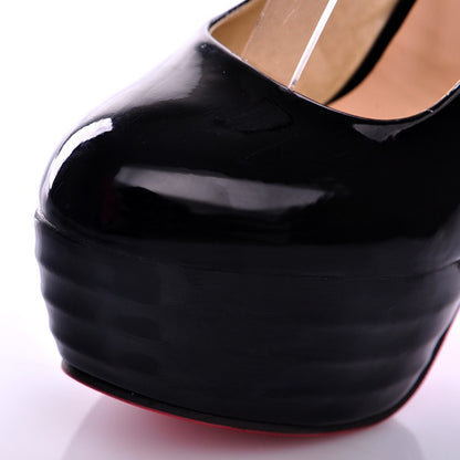 Women's Round Toe High Heels Platform Pumps