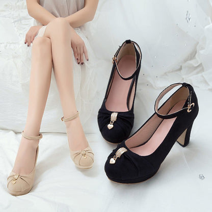 Women's Ankle Strap High Heels Platform Pumps