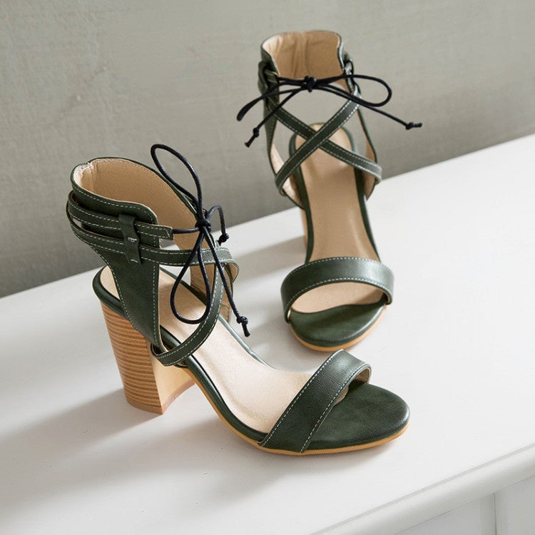 Women's Strappy High Heel Chunky Sandals