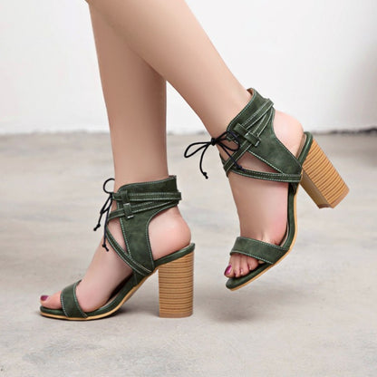 Women's Strappy High Heel Chunky Sandals