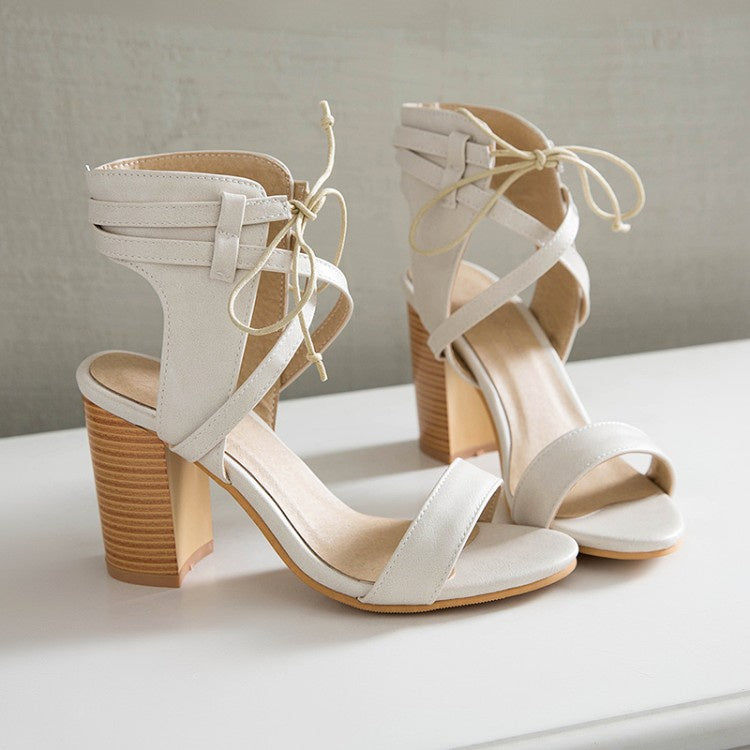 Women's Strappy High Heel Chunky Sandals