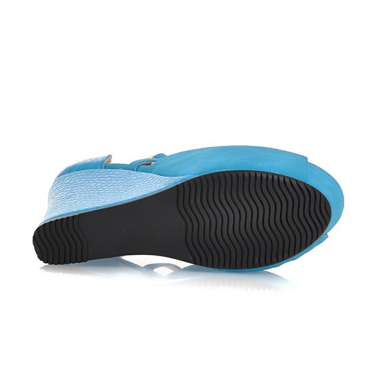 Peep Toe Women's High Heel Platform Wedges Sandals