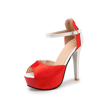 Women's Buckle High Heel Platform Sandals