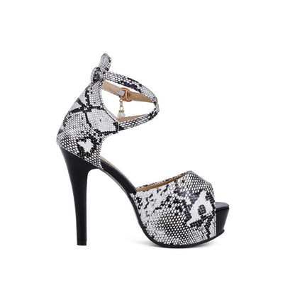 Women's Buckle High Heel Platform Sandals