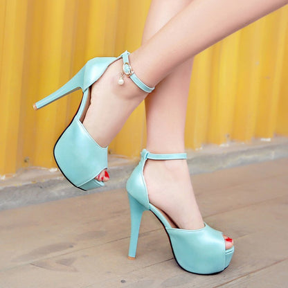 Women's Ankle Strap High Heel Platform Sandals