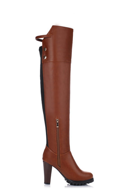 Women Zipper High Heel Over the Knee Boots