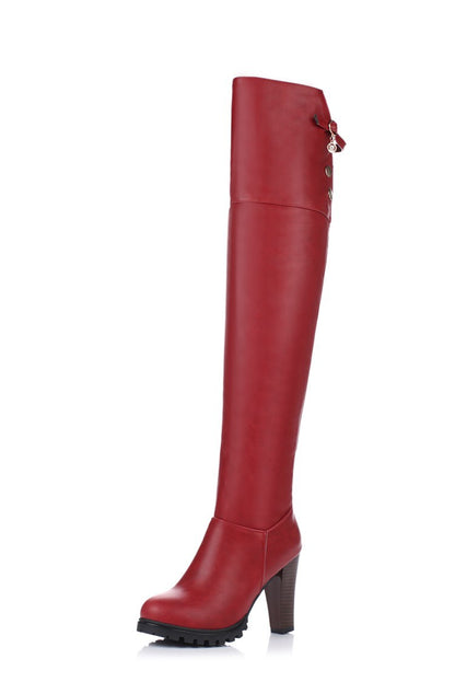 Women Zipper High Heel Over the Knee Boots