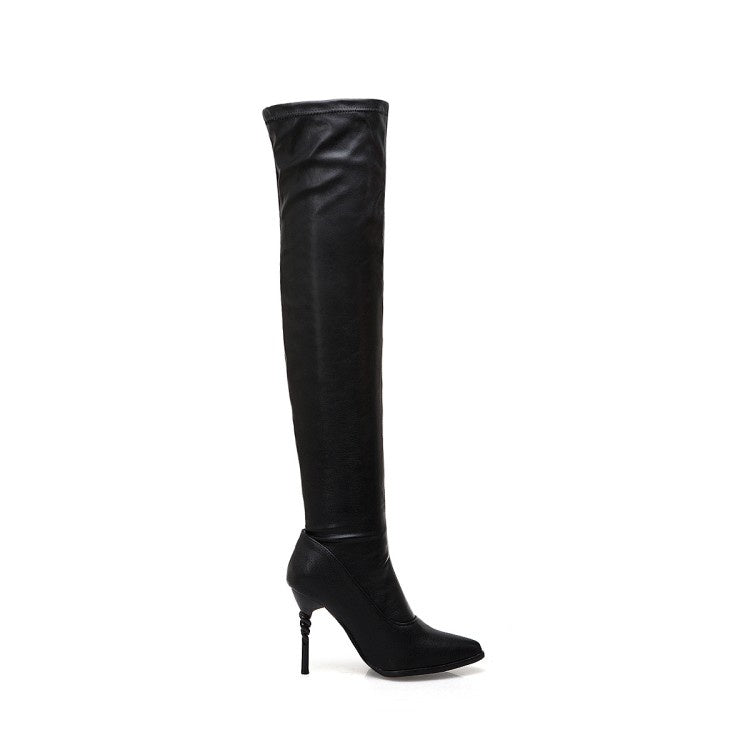 Women Pointed Toe High Heel Over the Knee Boots
