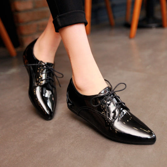 Women's Patent Leather Flats Shoes