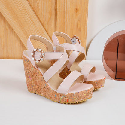 Women's Pearl Platform Wedges Sandals