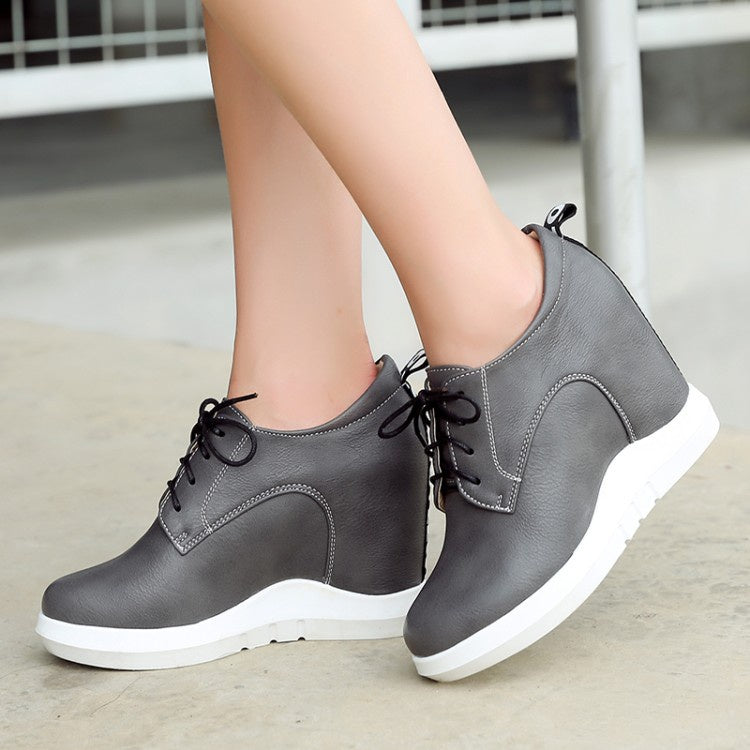 Women's Lace Up Platform Wedges Shoes