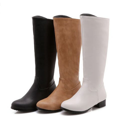 Women Low Heels Knee High Boots