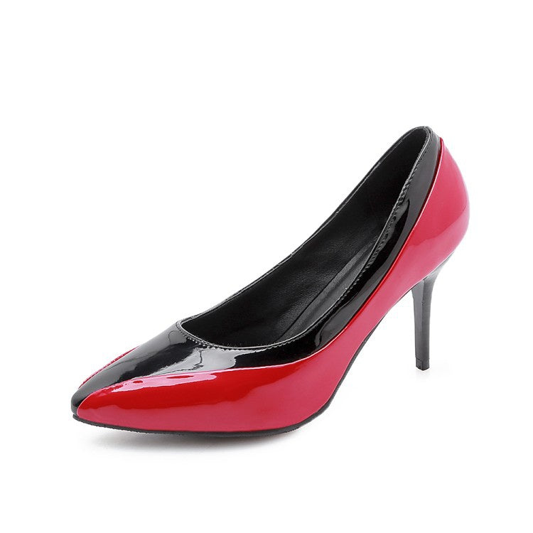 Women's Pointed Toe Patent Leather Pumps High Heels
