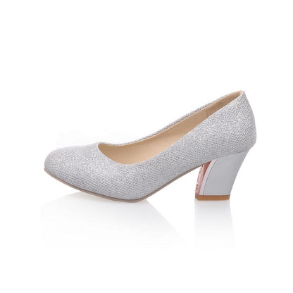 Women's Pointed Toe Chunky Heels Pumps