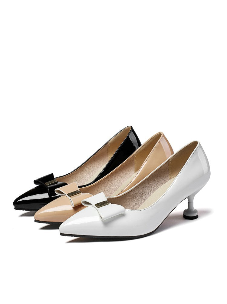 Women's Pointed Toe Bow High Heel Pumps