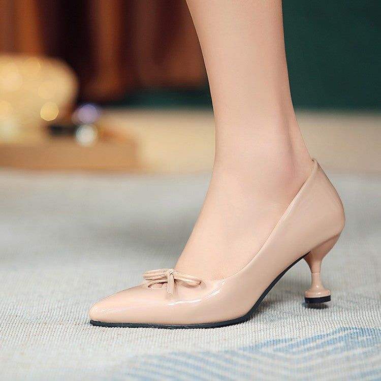 Women's Pointed Toe Knot High Heel Pumps