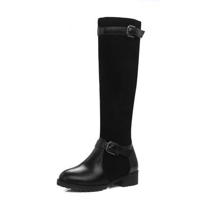 Women's Low Heeled Buckle Riding Boots