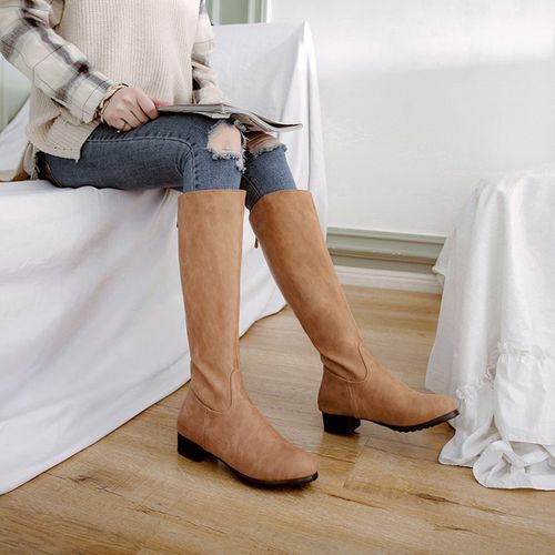 Women Low Heels Knee High Boots