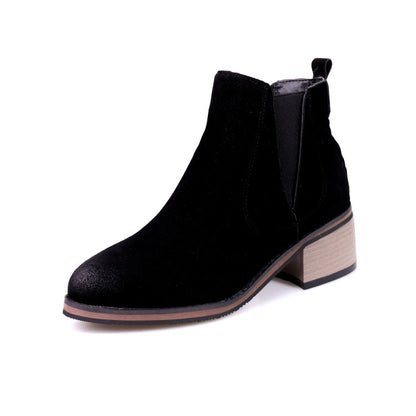 Women's Ankle Boots Fall/winter Retro Medium Heel Short Boots Shoes