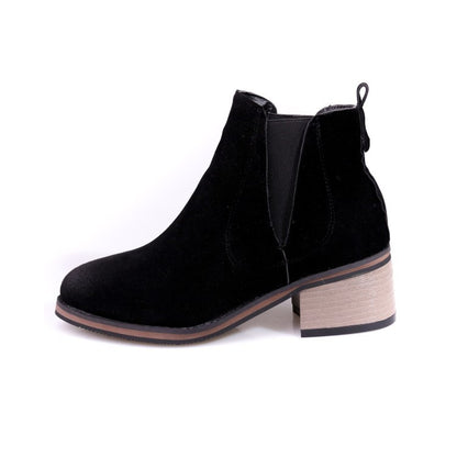 Women's Ankle Boots Fall/winter Retro Medium Heel Short Boots Shoes