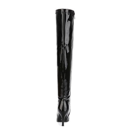 Pointed Toe Zipper Women High Heel Knee High Boots