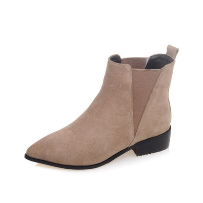 Autumn Winter Chelsea Boots Leisure Low Heel Ankle Boots Women's Shoes