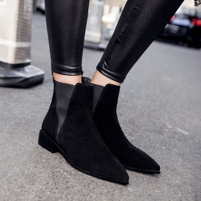 Autumn Winter Chelsea Boots Leisure Low Heel Ankle Boots Women's Shoes