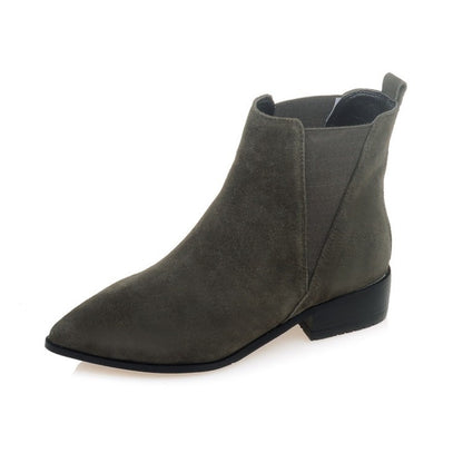 Autumn Winter Chelsea Boots Leisure Low Heel Ankle Boots Women's Shoes