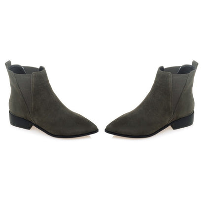 Autumn Winter Chelsea Boots Leisure Low Heel Ankle Boots Women's Shoes