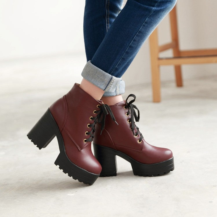 Women's Ankle Boots winter high heel thick heel Short Boots Shoes