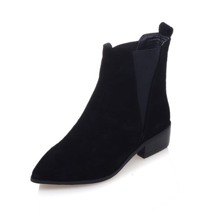 Autumn Winter Chelsea Boots Leisure Low Heel Ankle Boots Women's Shoes