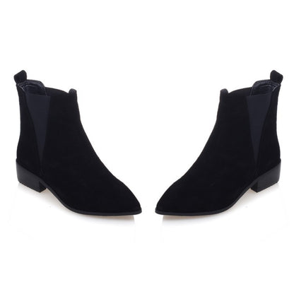 Autumn Winter Chelsea Boots Leisure Low Heel Ankle Boots Women's Shoes