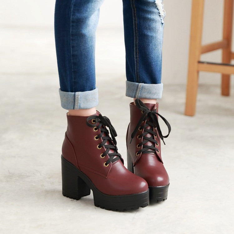 Women's Ankle Boots winter high heel thick heel Short Boots Shoes