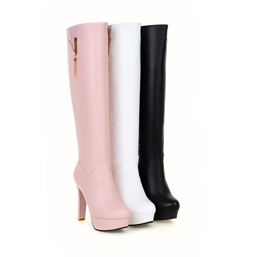 Women Tassel High Heels Platform Knee High Boots