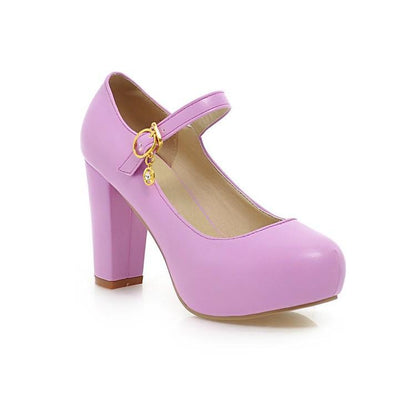 Woman Sweet Princess High Heeled Round Head Platform Pumps