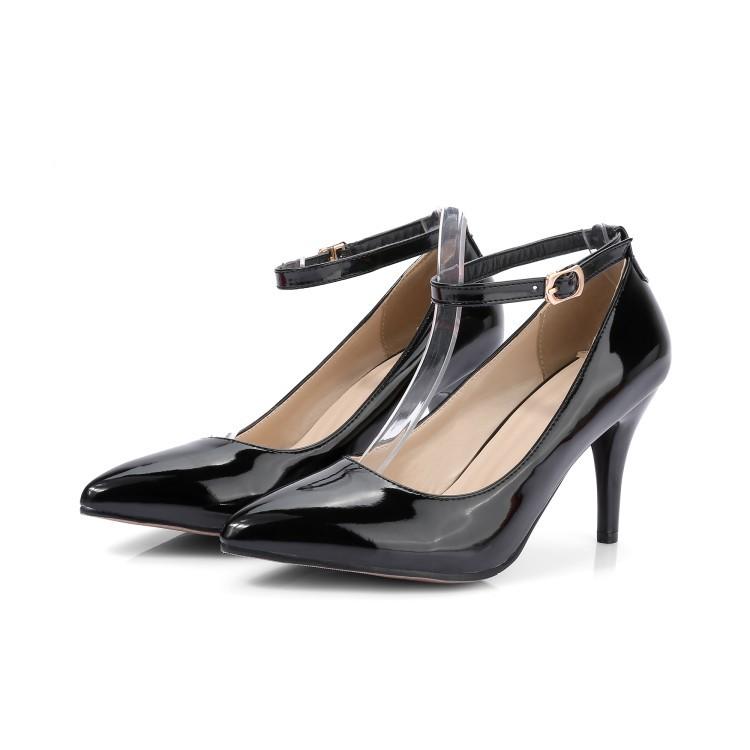 Ladies Pointed Toe Patent Leather High Heel Pumps