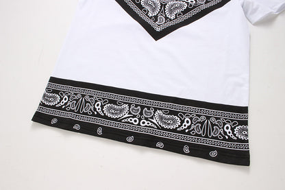 Men's Round Neck Fashion Short Sleeves Ethnic Printing All-Matching T-shirt