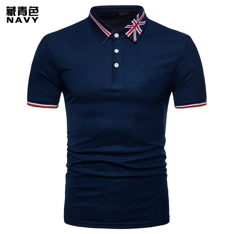 Men's Embroidered Plus Size Short Sleeves T-shirt