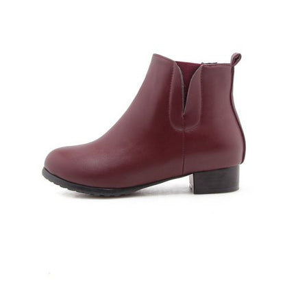 Women Low Heels Short Chelsea Boots